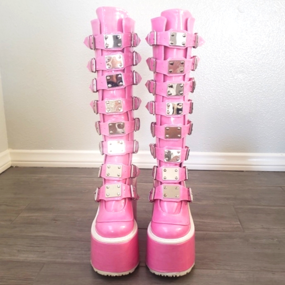Pink Demonia Sweeter Than Eva Trinity Boots Size 7